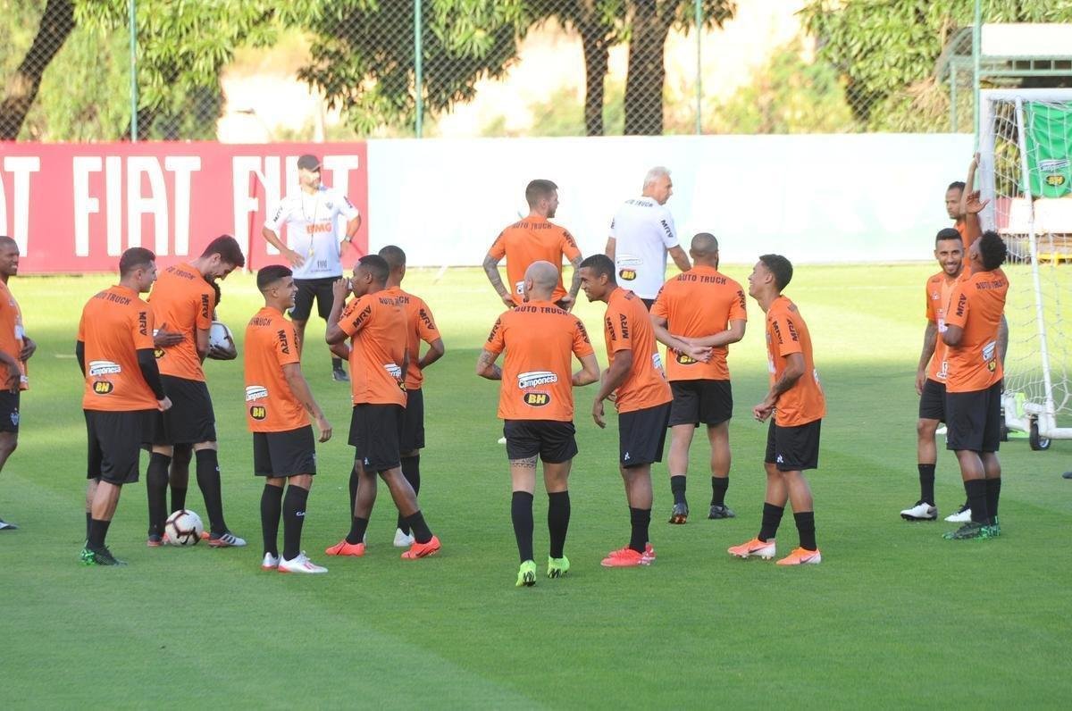 Fotos do ltimo treino do Atltico antes do jogo contra o Unin La Calera