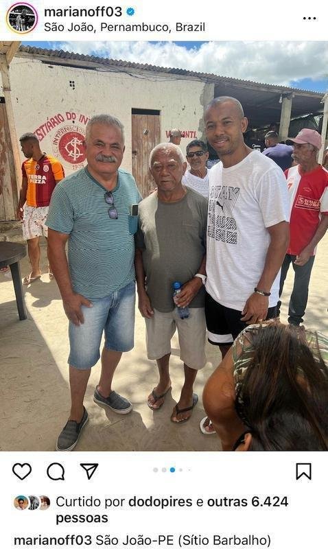 Mariano aproveitou fim de frias para visitar familiares no interior de Pernambuco.