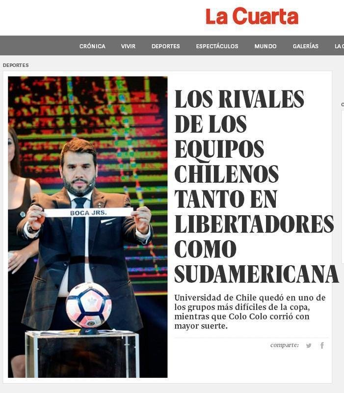 Jornal La Cuarta cita dificuldade do Grupo 5