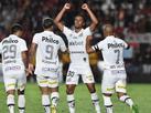 Santos marca nos acrscimos e vence o Atltico-GO em jogo de cinco gols