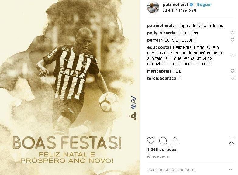 'A alegria do Natal  Jesus', diz Patric