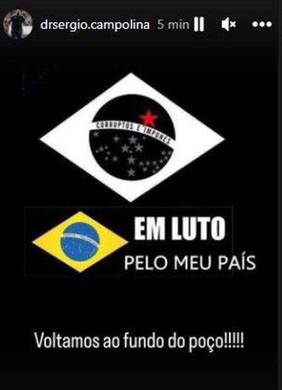 Dr. Srgio Campolina, mdico do Cruzeiro; manifestaes de esportistas bolsonaristas aps a vitria de Lula, presidente eleito do Brasil