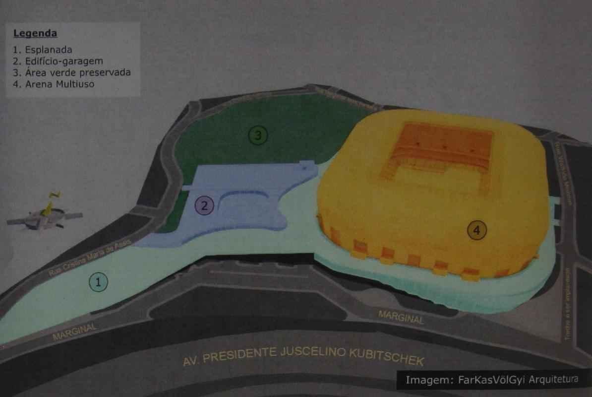 Imagens do projeto da Arena MRV, o estdio do Atltico, apresentadas  PBH e ao estado