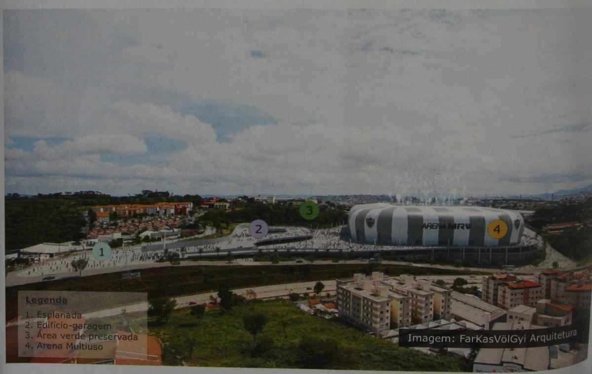 Imagens do projeto da Arena MRV, o estdio do Atltico, apresentadas  PBH e ao estado
