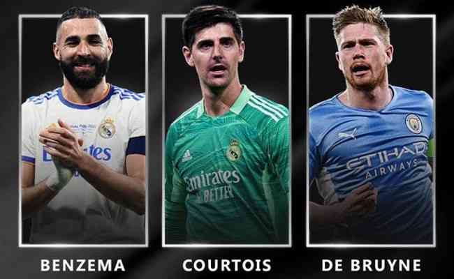 Benzema, Courtois e De Bruyne so indicados ao prmio de melhor jogador do ano pela Uefa
