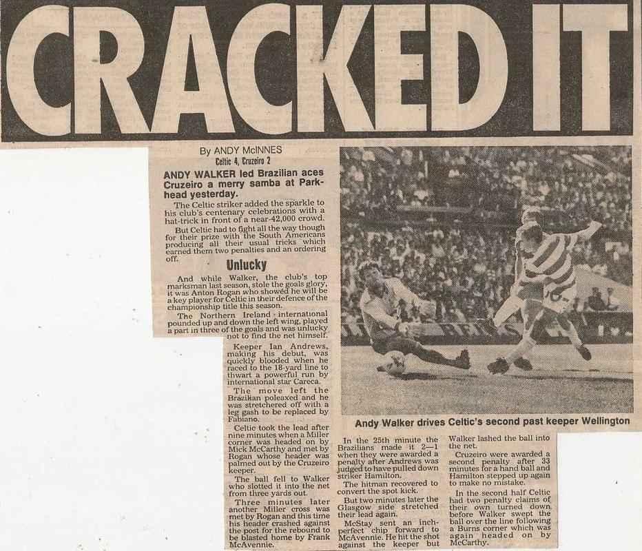 Jornais escoceses repercutiram positivamente a vitria do Celtic contra Cruzeiro e toda festa do centenrio