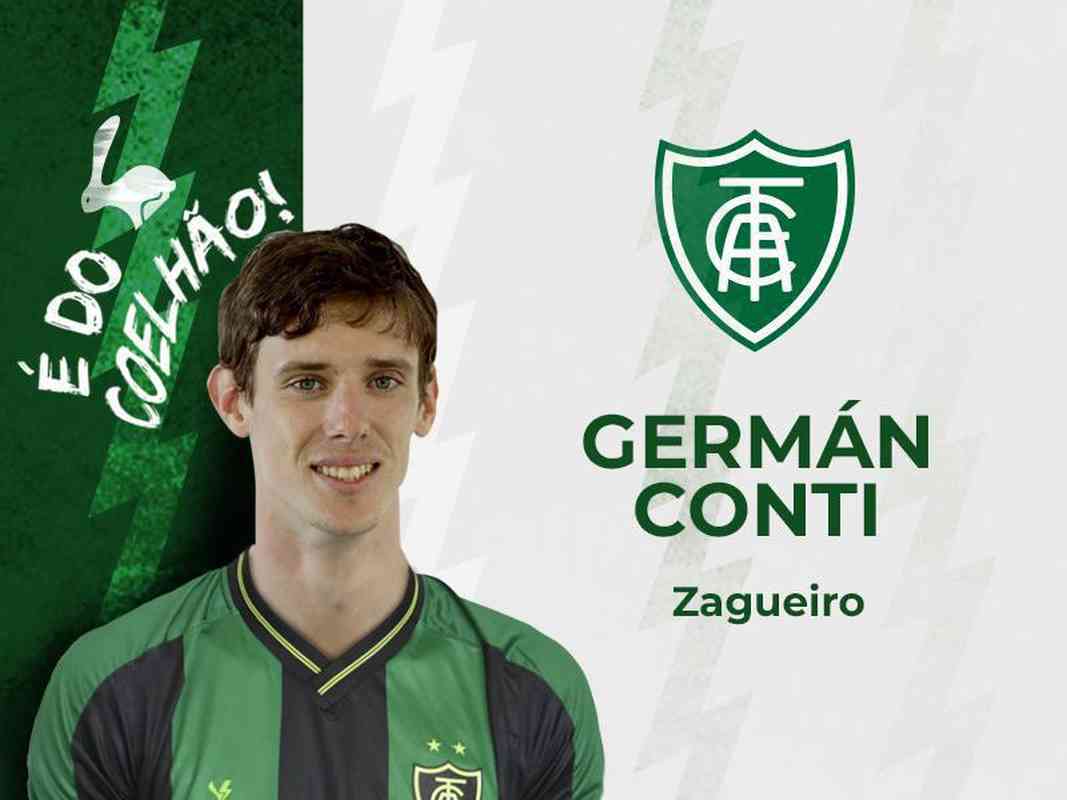 O zagueiro argentino Germn Conti foi o primeiro reforo do Amrica para 2022. Ele chegou ao Coelho emprestado pelo Benfica-POR. 