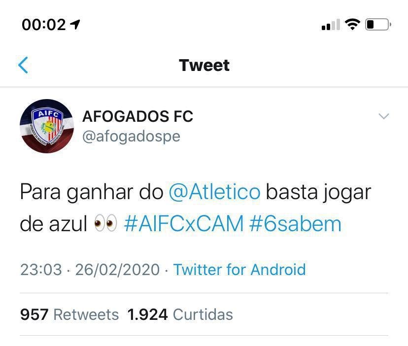 Memes da eliminao do Atltico na Copa do Brasil para o modesto Afogados, de Pernambuco. Galo empatou por 2 a 2 no tempo normal e foi superado por 7 a 6 nos pnaltis