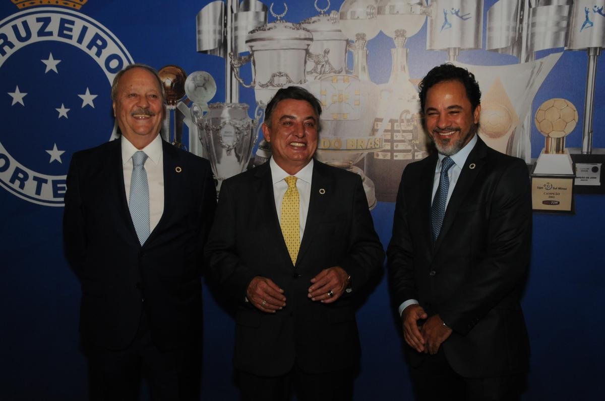 Wagner Pires de S, Zez Perrella e Marco Antnio Lage durante evento de posse