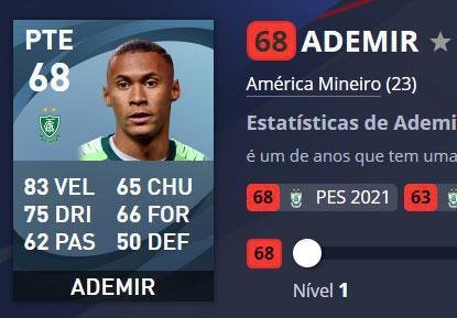 Ademir - América - Overall 68