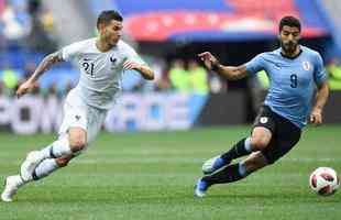 Veja imagens do duelo entre Uruguai e Frana em Nizhny Novgorod, nesta sexta, valendo vaga na semifinal do Mundial
