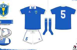 1990 - Camisa azul com detalhes brancos no foi utilizada na Copa de 1990