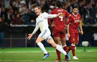 Bale fez 3 a 1 para o Real em nova falha do goleiro Loris Karius. Ele tentou encaixar defesa em chute de fora da rea, mas deixou bola escapar. Festa dos merengues e frustrao absoluta dos ingleses em Kiev