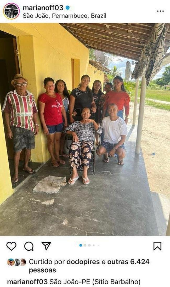 Mariano aproveitou fim de frias para visitar familiares no interior de Pernambuco.
