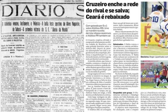 Atltico x Cruzeiro: jornais de 1927 e 2011 repercutiram 9 a 2 e 6 a 1