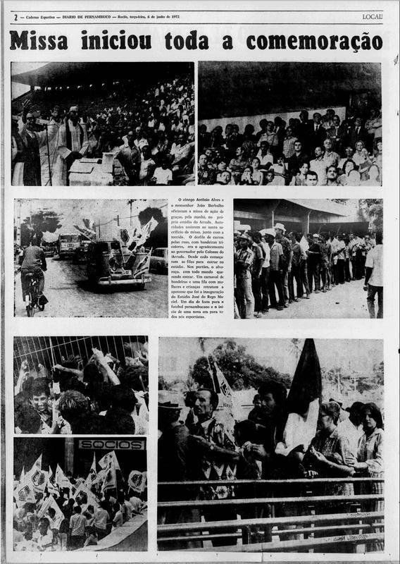 Edição especial do Diario de Pernambuco trouxe imagens da partida e de todo contexto da inauguração do Arruda.