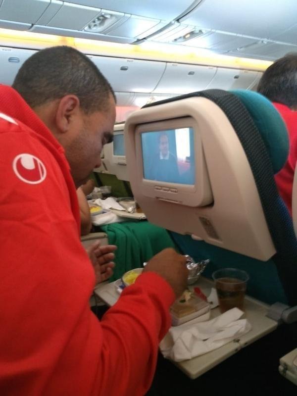 Fotos da delegao do Deportivo Lara na viagem at Belo Horizonte