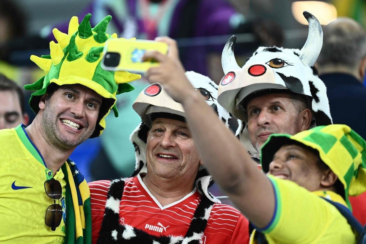 Duelo entre Brasil e Sua, pela 2 rodada do Grupo G da Copa do Mundo, acontece no Estdio 974, em Doha, no Catar