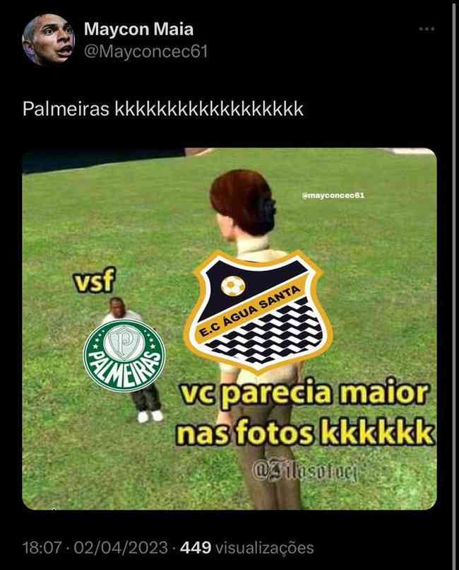 Torcedores compartilham memes sobre a derrota do Palmeiras no 1º jogo da  final