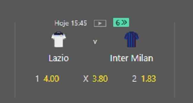 Odds para Lazio x Inter de Milo