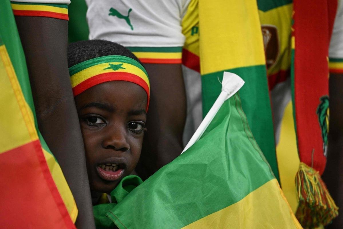 Fotos dos torcedores de Senegal e Holanda durante jogo pelo Grupo A da Copa do Mundo.