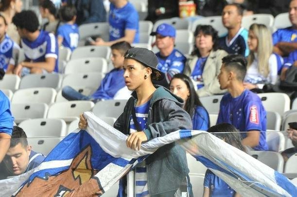 Imagens das torcidas de Cruzeiro e Corinthians no Mineiro