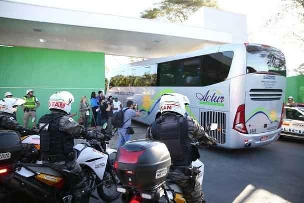 Forte esquema de segurana para a Seleo Norte-Americana em Belo Horizonte