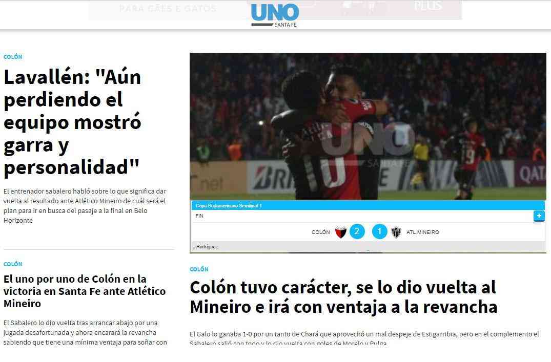 Jornal Uno, de Santa F: 'Coln teve carter'