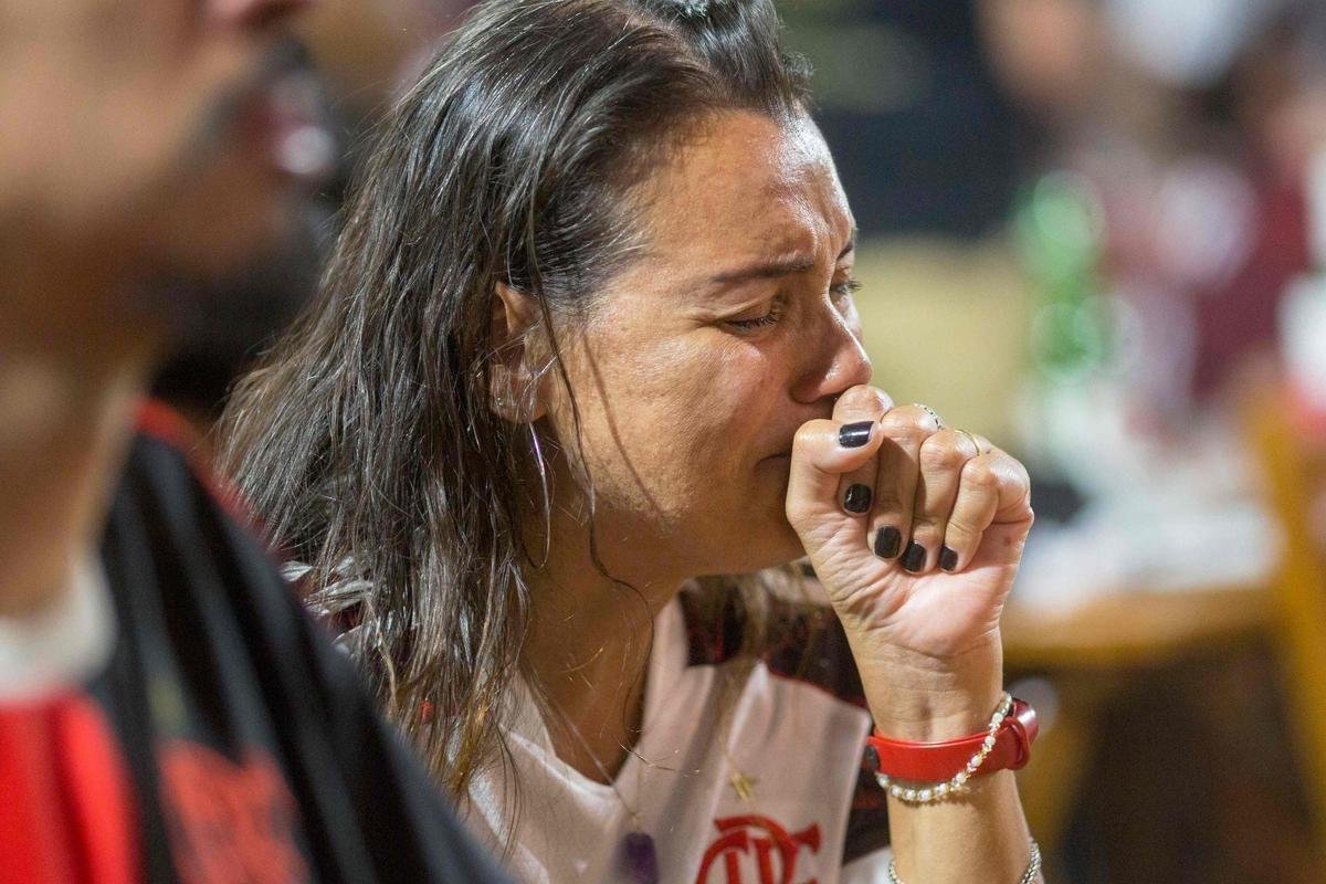 Tristeza dos torcedores do Flamengo na derrota para o Palmeiras