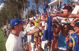 Felipo em treino aberto do Cruzeiro em 2000