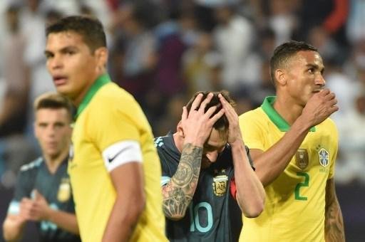 Fotos do amistoso internacional entre Brasil e Argentina, em Riade, na Arbia Saudita