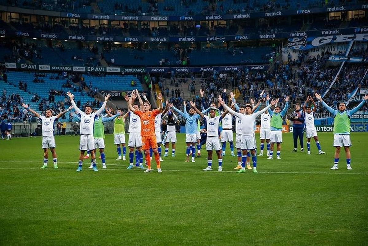 A saudao viking tambm foi feita pela torcida do Cruzeiro na Arena do Grmio, em Porto Alegre, aps o empate por 2 a 2 com o Grmio, pela 25 rodada. 