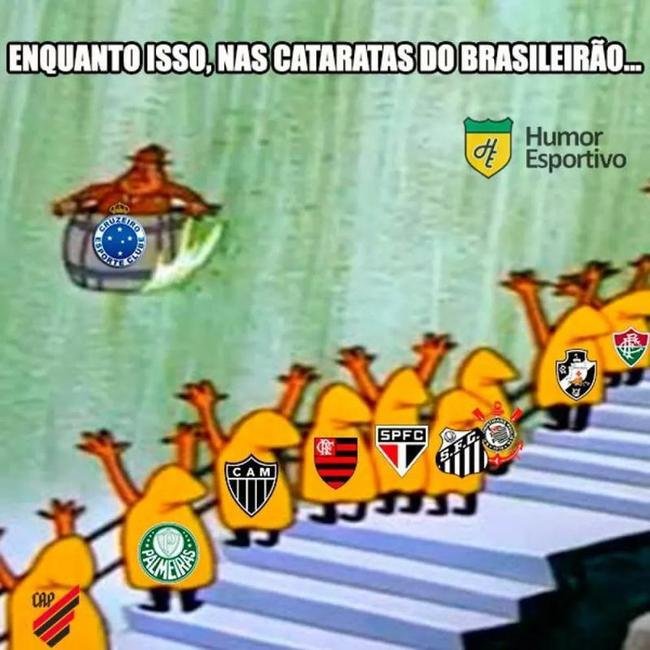 Torcedores rivais fazem memes com o rebaixamento celeste