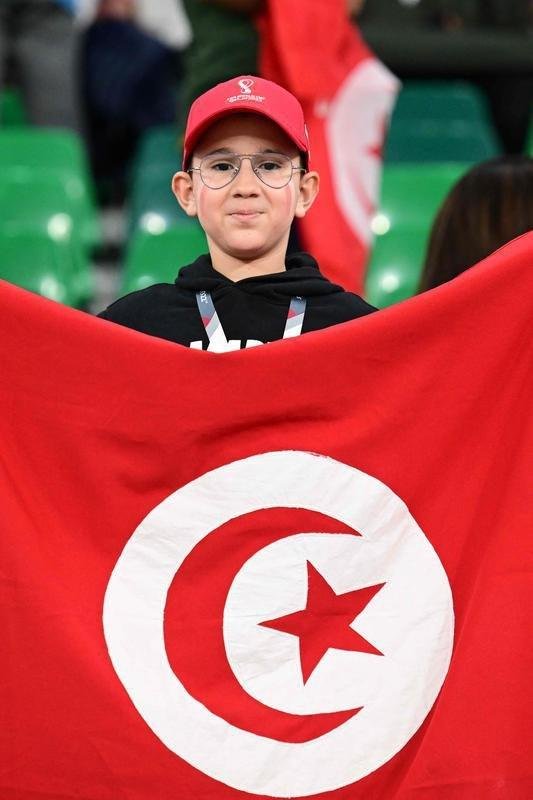 Torcedores de Tunsia e Frana na partida pelo Grupo D da Copa do Mundo do Catar