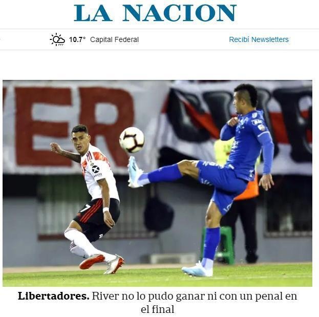 La Nacin: River no pde ganhar nem com um pnalti no final