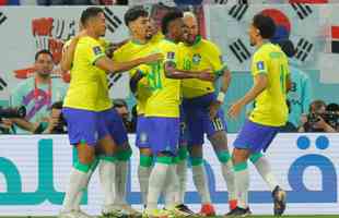 Fotos do duelo entre Brasil e Coreia do Sul, pelas oitavas de final da Copa do Mundo do Catar, no Estdio 974, em Doha