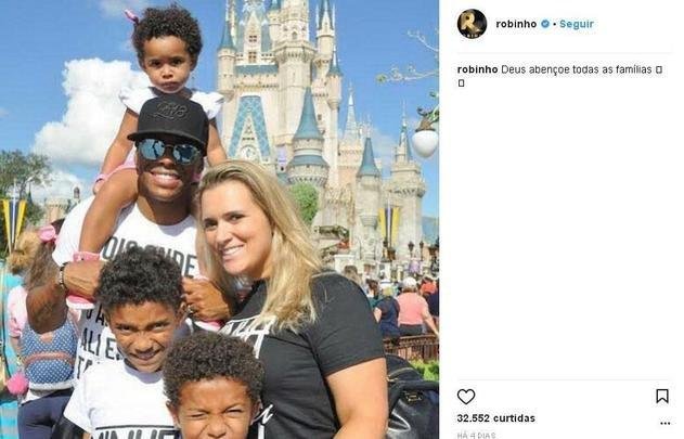 Robinho e a famlia nos Estados Unidos