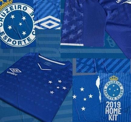 Imagens da camisa principal do Cruzeiro para a temporada 2019