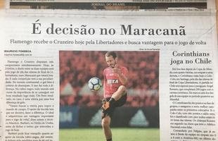 Manchetes dos jornais cariocas destacam o jogo entre Flamengo e Cruzeiro