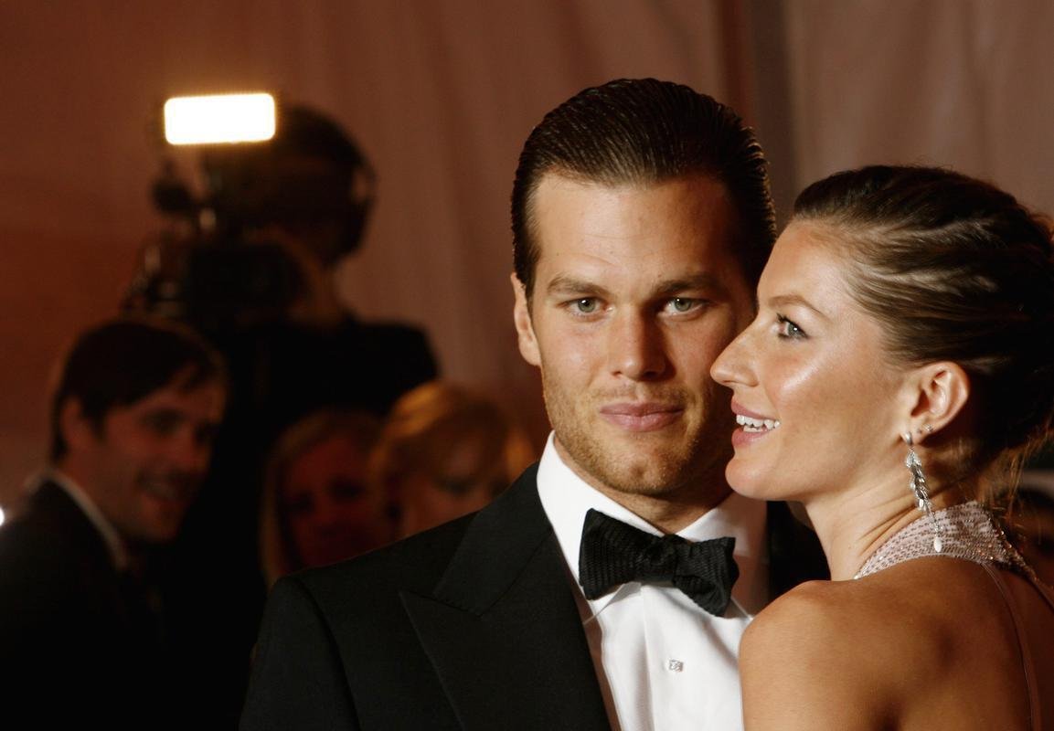 Foto da supermodelo Gisele Bndchen e de Tom Brady, jogador de futebol americano do Tampa Bay Buccaneers
