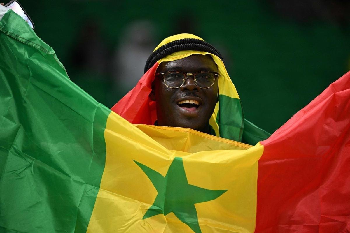 Fotos dos torcedores de Senegal e Holanda durante jogo pelo Grupo A da Copa do Mundo.