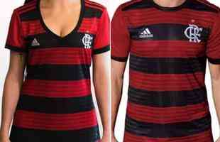 Flamengo. Camisa Feminina: R$ 229,90 / Camisa Masculina: R$ 249,90