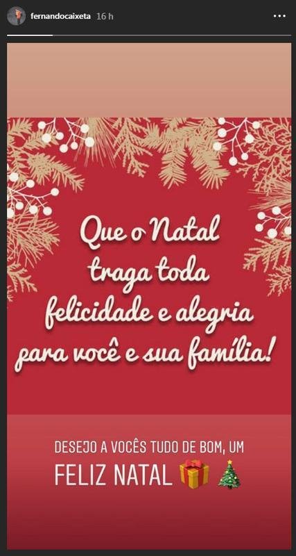 Fernando desejou feliz Natal para os seguidores