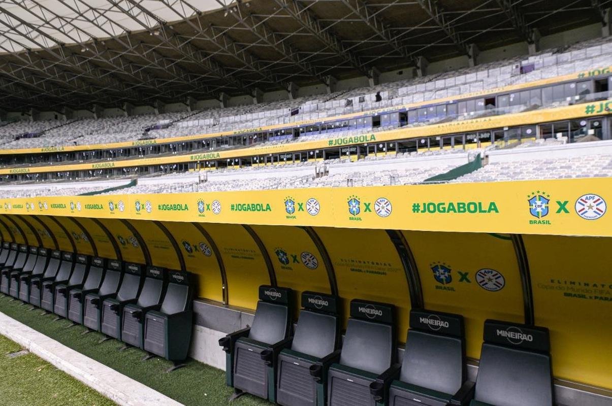 Mineiro, em BH, foi envelopado em verde, amarelo e azul para receber o duelo entre Brasil e Paraguai pela 16 rodada das Eliminatrias da Copa do Mundo do Catar