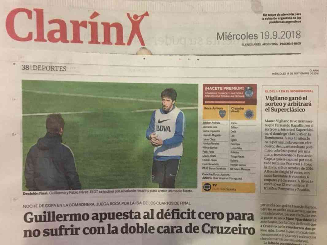 Veja os destaques da imprensa argentina no dia de Boca Juniors x Cruzeiro