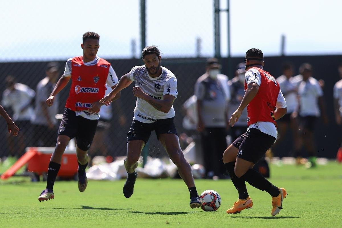 Fotos do coletivo entre profissionais e sub-20 do Atltico