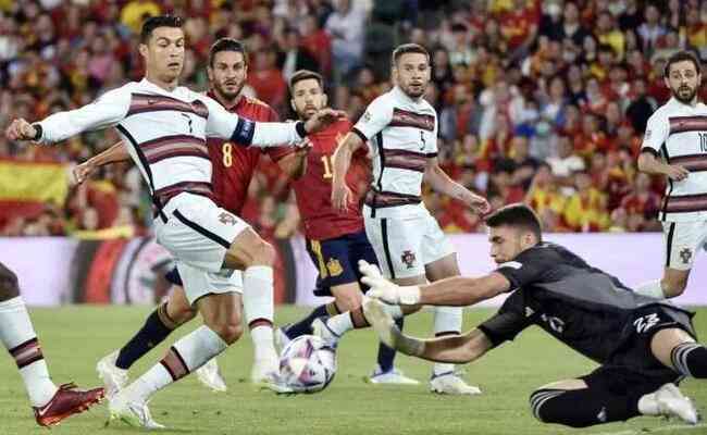Espanha e Portugal empataram por 1 a 1 no primeiro turno da Liga das Naes