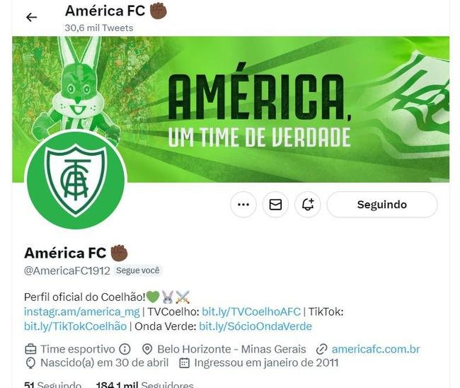 Contas de jogadores e clubes com e sem o perfil de verificado no Twitter