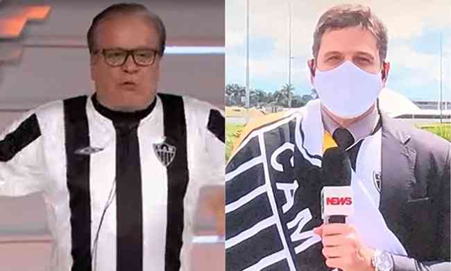 Chico Pinheiro e Vinícius Leal comemoraram o título do Atlético em jornais da TV Globo