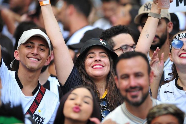Festa da torcida do Atltico, no Mineiro, no jogo em que o time ergueu a taa de campeo brasileiro, diante do RB Bragantino